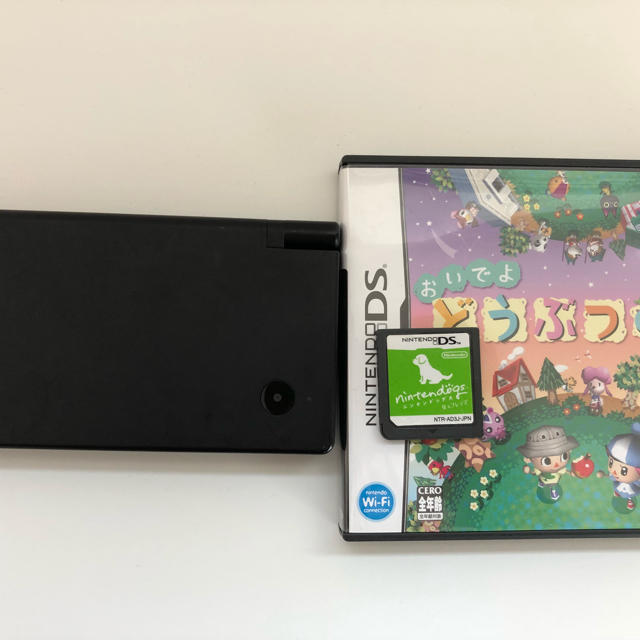 ニンテンドーDS(ニンテンドーDS)のDSi本体 おいでよどうぶつの森 nintendogs セット エンタメ/ホビーのゲームソフト/ゲーム機本体(家庭用ゲーム機本体)の商品写真