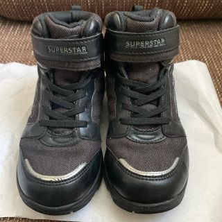 スーパースター(SUPERSTAR)の《美品》スーパースター/キッズ/ハイカットスニーカー/ブラック/19cm(スニーカー)