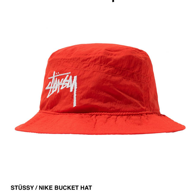 STUSSY(ステューシー)のお盆値下！stussy NIKE バケットハット L/XL レッド メンズの帽子(ハット)の商品写真
