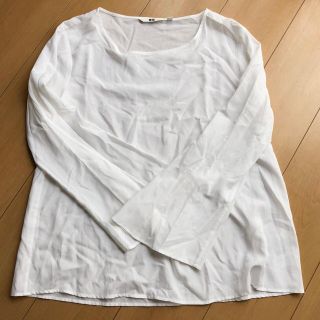 ユニクロ(UNIQLO)のユニクロブラウス　白(シャツ/ブラウス(長袖/七分))