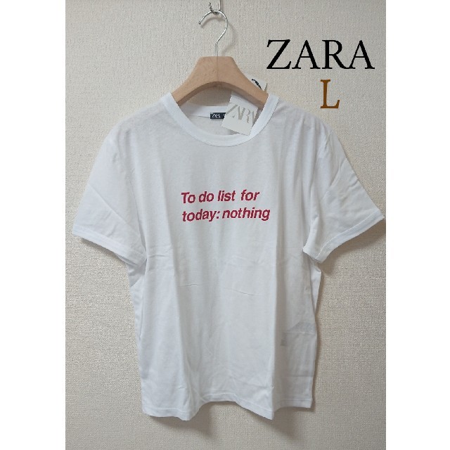 ZARA(ザラ)の今季 新品 ZARA ザラ ロゴ プリント クルーネック Tシャツ 半袖 レディースのトップス(Tシャツ(半袖/袖なし))の商品写真