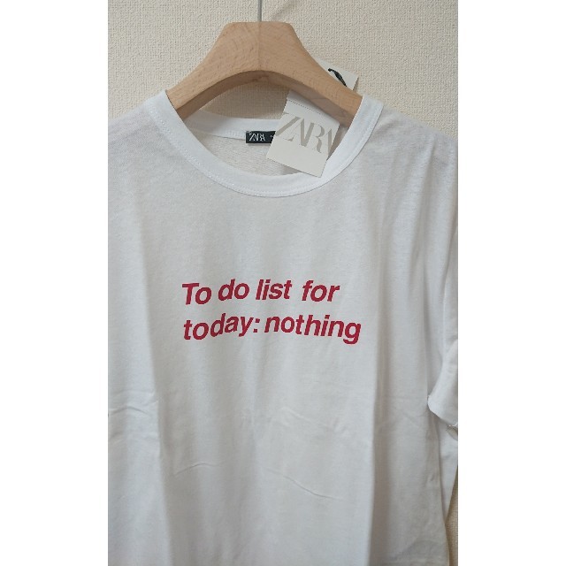 ZARA(ザラ)の今季 新品 ZARA ザラ ロゴ プリント クルーネック Tシャツ 半袖 レディースのトップス(Tシャツ(半袖/袖なし))の商品写真