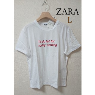 ザラ(ZARA)の今季 新品 ZARA ザラ ロゴ プリント クルーネック Tシャツ 半袖(Tシャツ(半袖/袖なし))