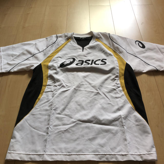 asics(アシックス)のアシックス サッカー 半袖プラクティスシャツ　ホワイト×ブラック　Oサイズ スポーツ/アウトドアの野球(ウェア)の商品写真