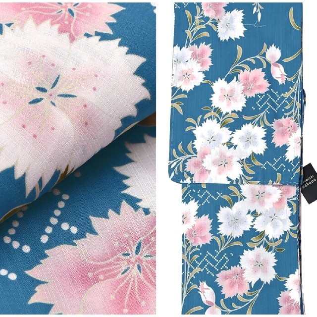 ❤️新品 冷感ブランド 浴衣 & 帯 & 花飾りセット❤️ レディースの水着/浴衣(浴衣)の商品写真