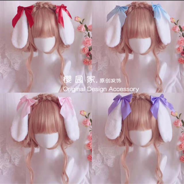 ♡うさみみヘアピン♡ゆめかわいい♡to alice♡スイマー♡うさぎ♡マイメロ レディースのヘアアクセサリー(ヘアピン)の商品写真