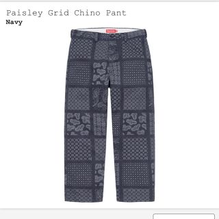 シュプリーム(Supreme)のSupreme Paisley Grid Chino Pant Navy(32)(チノパン)