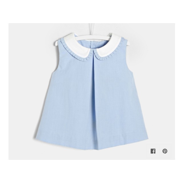 Jacadi(ジャカディ)の新品未使用　Jacadi　ブラウス　24M　水色 キッズ/ベビー/マタニティのキッズ服女の子用(90cm~)(Tシャツ/カットソー)の商品写真