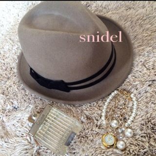 スナイデル(SNIDEL)のsnidel ベージュリボンハット(ハット)