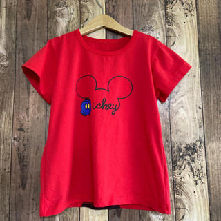 ミッキーマウス(ミッキーマウス)の美品　ミッキーマウス　Tシャツ　120 赤(Tシャツ/カットソー)