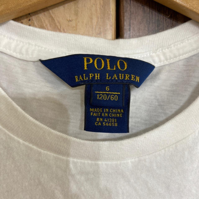 Ralph Lauren(ラルフローレン)のラルフローレン　パープル ロゴTシャツ　白　120 キッズ/ベビー/マタニティのキッズ服女の子用(90cm~)(Tシャツ/カットソー)の商品写真