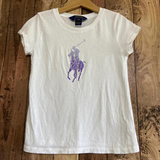 ラルフローレン(Ralph Lauren)のラルフローレン　パープル ロゴTシャツ　白　120(Tシャツ/カットソー)