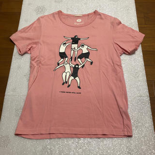 ジーユー(GU)のピンクのTシャツ(Tシャツ(半袖/袖なし))