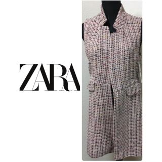 ザラ(ZARA)のるん様タグ付き未着用⭐︎ZARA ツイード調ロングベスト(ベスト/ジレ)