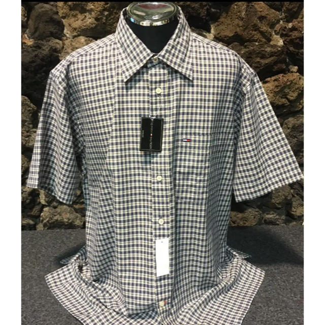 トミー ヒルフィガーガンダムチェックシャツ半袖新品未使用アメリカL寸