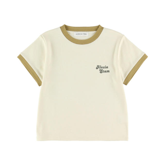 ALEXIA STAM(アリシアスタン)のALEXIASTAM Ringer Tee Beige  S レディースのトップス(Tシャツ(半袖/袖なし))の商品写真