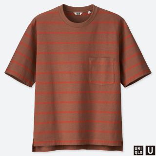 ユニクロ(UNIQLO)のUNIQLOU(ユニクロユー)オーバーサイズクルーネックT（半袖）XS  茶色(Tシャツ/カットソー(半袖/袖なし))