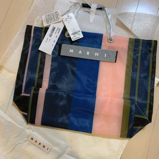 マルニ(Marni)のmarni マルニ　ストライプバッグ　ナイトブルー(トートバッグ)