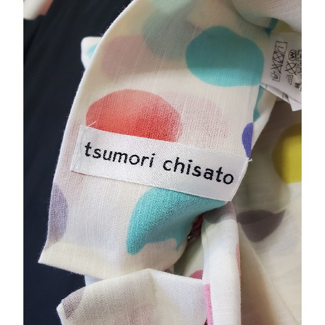 TSUMORI CHISATO(ツモリチサト)の新品　ツモリチサトレディース浴衣　注染　オフ　ドットネコ柄　綿　変り織　日本製 レディースの水着/浴衣(浴衣)の商品写真