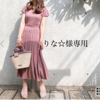 ミッシュマッシュ(MISCH MASCH)の美品♡シャーリングニットワンピ(ロングワンピース/マキシワンピース)