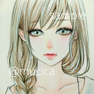 ポストカードプリント　 手描きイラスト 《ラフな女の子》オリジナル(アート/写真)