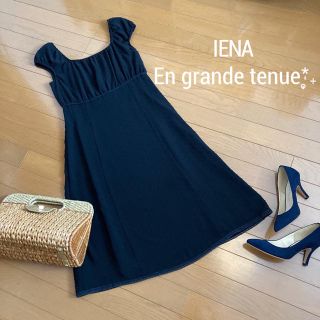 イエナ(IENA)のIENA En grande tenue｜ワンピース ブラック*̩̩̥୨୧˖(ひざ丈ワンピース)