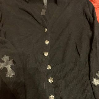 クロムハーツ(Chrome Hearts)のchrome hearts カーディガン　S 黒(カーディガン)