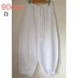 新品 HM ＊暑い日のための裾絞りパンツ＊ シングルガーゼ 白 90cm(カジュアルパンツ)