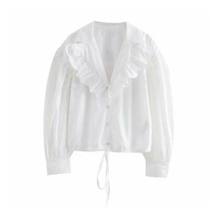 ザラ(ZARA)の2045＊S/S white レース ブラウス(シャツ/ブラウス(長袖/七分))