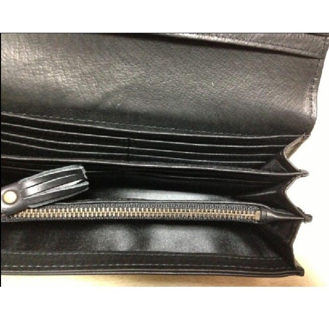 ★本革ブラックリボン長財布 レディースのファッション小物(財布)の商品写真
