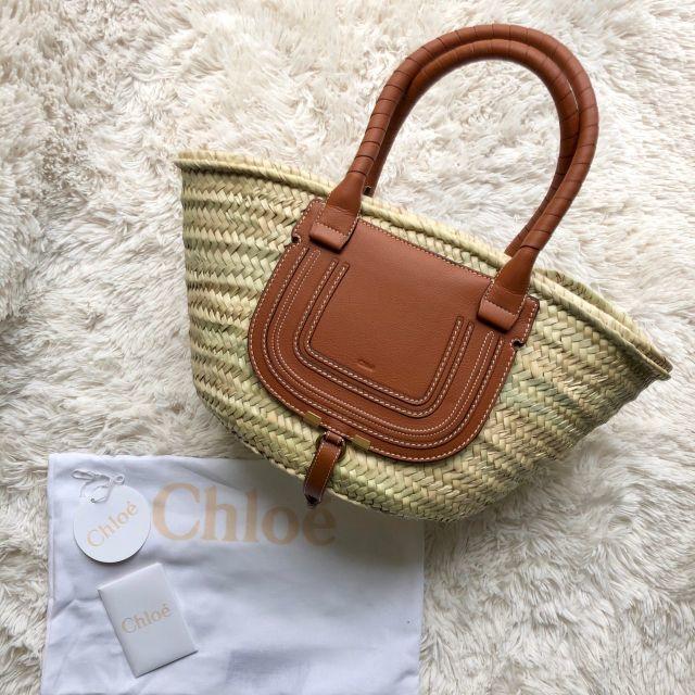 Chloe 極美品 marcie Tan ミディアム バスケット カゴバッグ