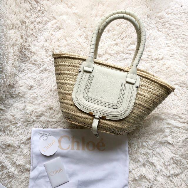 Chloe(クロエ)の新品 クロエ MARCIE ミディアムバスケット ラフィア かごバッグ レディースのバッグ(かごバッグ/ストローバッグ)の商品写真