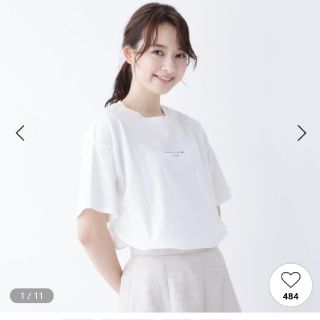 オペークドットクリップ(OPAQUE.CLIP)の新品！♥️OPAQUE.CLIP♥️オーガニックコットンロゴプリントTシャツ。M(Tシャツ/カットソー(半袖/袖なし))