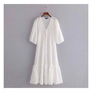 ザラ(ZARA)の2054＊S/S white レース ワンピース(ひざ丈ワンピース)