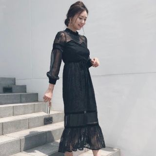 アメリヴィンテージ(Ameri VINTAGE)の※aya様専用/26日終日まで【Ameri】SHEER LACE DRESS(ロングワンピース/マキシワンピース)