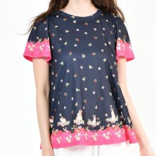 フランシュリッペ(franche lippee)の【新品タグ付】フランシュリッペハンカチうさぎゆったりフレアT(Tシャツ(半袖/袖なし))