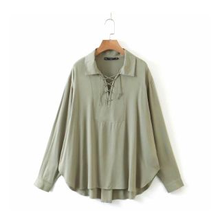 ザラ(ZARA)の🍁秋先行🍁2057◆khaki シャツブラウス(シャツ/ブラウス(長袖/七分))
