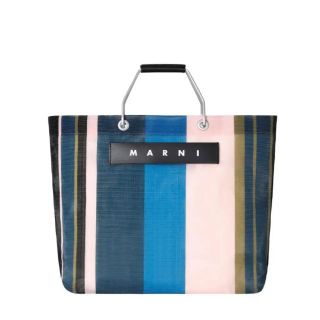 マルニ(Marni)の本日のみお値下げ！！新品未使用マルニマーケット　ストライプバック　ナイトブルー(トートバッグ)