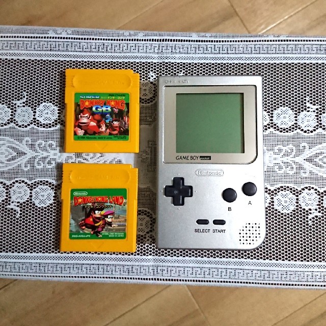 【動作確認済、オマケ付き】ゲームボーイポケット シルバーGameBoyPocket