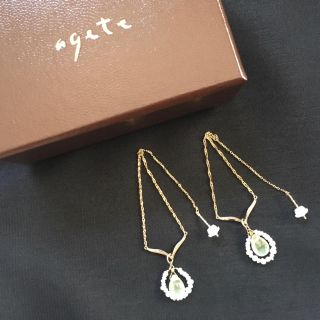 アパタイト&パールピアス　アガット　未使用品