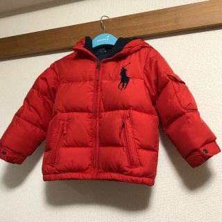 ラルフローレン(Ralph Lauren)のラルフローレン ダウンジャケット アウター 4Y 110センチ 赤色 フード付き(ジャケット/上着)