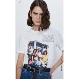 ザラ(ZARA)のZARA プリントロゴTシャツ L(Tシャツ(半袖/袖なし))