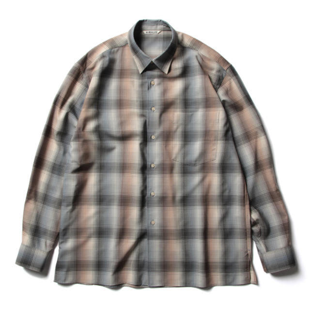 auralee SUPER LIGHT WOOL CHECK SHIRTS