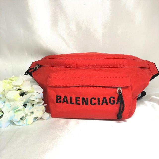 数量限定セール  Balenciaga - バレンシアガ　ボディバッグ　赤　ウィール　美品！ ショルダーバッグ