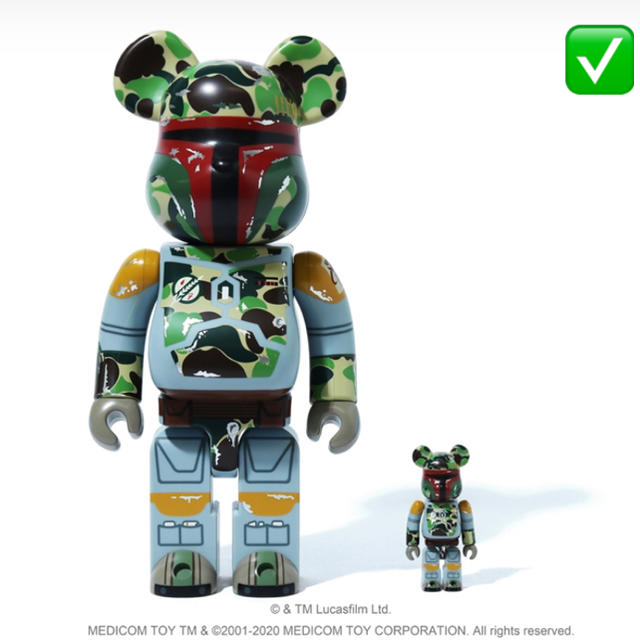 BE@RBRICK BAPE®️ BOBA FETT 100% & 400%