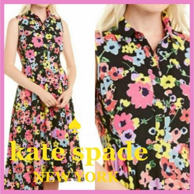 新品即発送【kate spade】メインラインワイルドフラワーブーケミディドレス