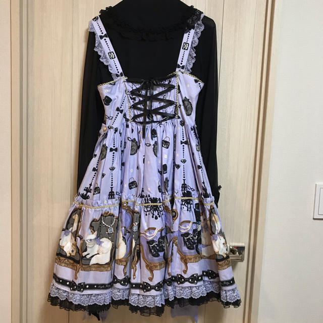 Angelic Pretty(アンジェリックプリティー)の♡ Angelic Pretty Princess Cat ♡ラベンダーJSK レディースのワンピース(ひざ丈ワンピース)の商品写真