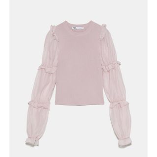 ザラ(ZARA)のzara オーガンザニットトップス(シャツ/ブラウス(長袖/七分))