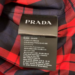 PRADA - PRADA プラダ チェック ロング丈 襟切替 シャツの通販 by