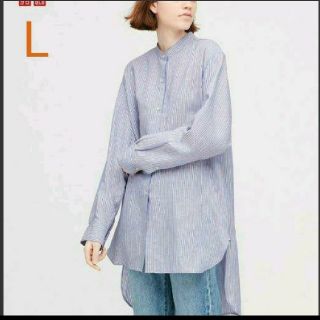 ユニクロ(UNIQLO)のユニクロ JW ANDERSON リネンブレンドスタンドカラーシャツ L(シャツ/ブラウス(長袖/七分))